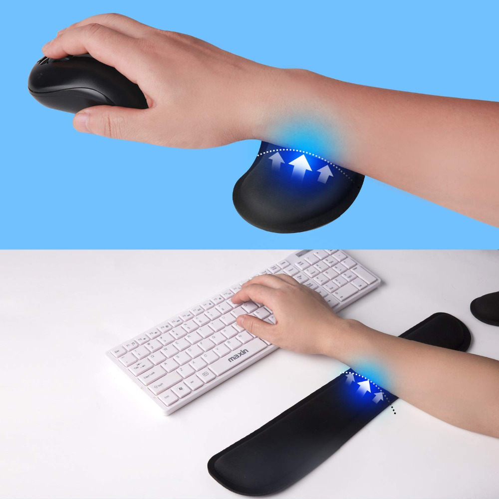 RAKOON Wrist Rest Mouse Pad Memory Foam Superfine Fibre Wrist Rest Pad Ergonomic Mousepad for Typist Office Gaming PC Laptop