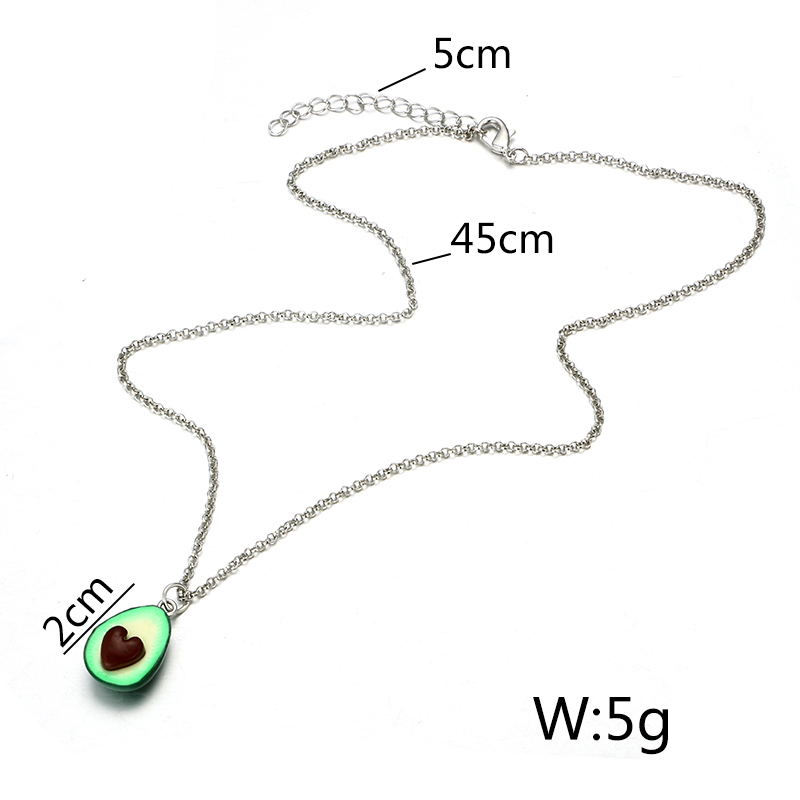 docona Cute Avocado Shape Pendant Necklace for Women Girl Fruit Shape Chains Charms Necklace Party Gifts 6046