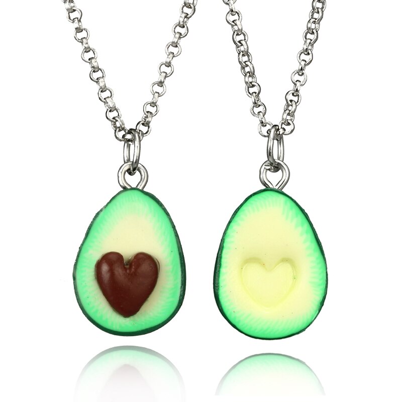 docona Cute Avocado Shape Pendant Necklace for Women Girl Fruit Shape Chains Charms Necklace Party Gifts 6046