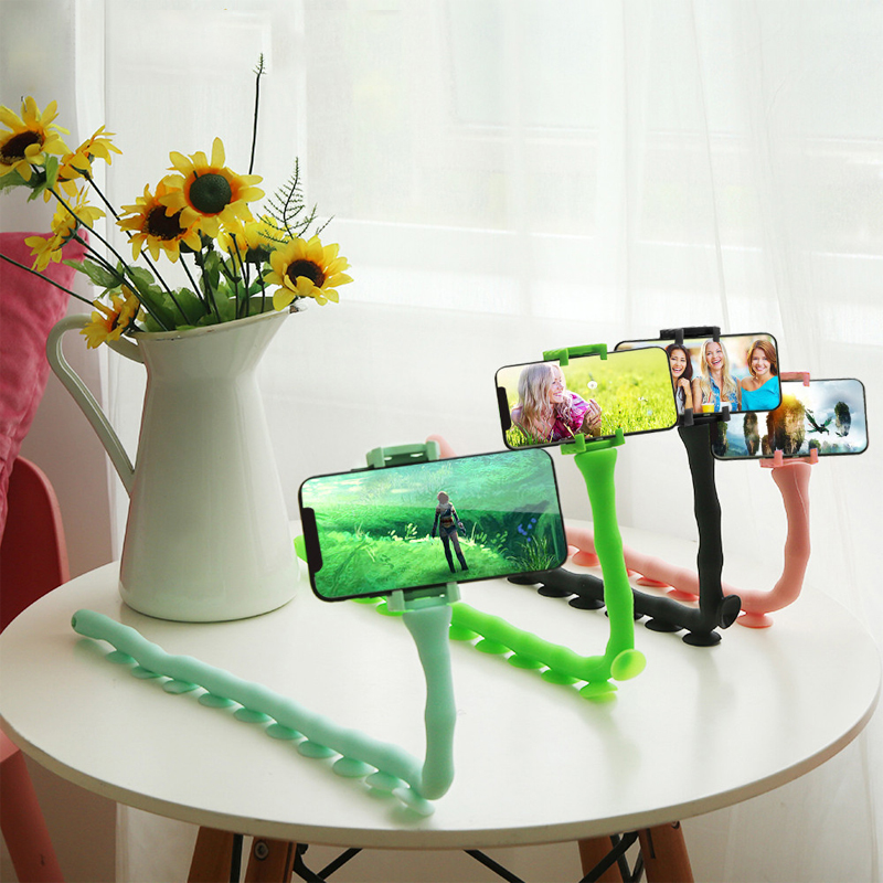 SHELLNAIL Cute Caterpillar Lazy Bracket Mobile Phone Holder Worm Flexible Phone Suction Cup Stand For Home Wall Desktop Bicycle SHELLNAIL Cute Caterpillar Lazy Bracket Mobile Phone Holder Worm Flexible Phone Suction Cup Stand For Home Wall Desktop Bicycle