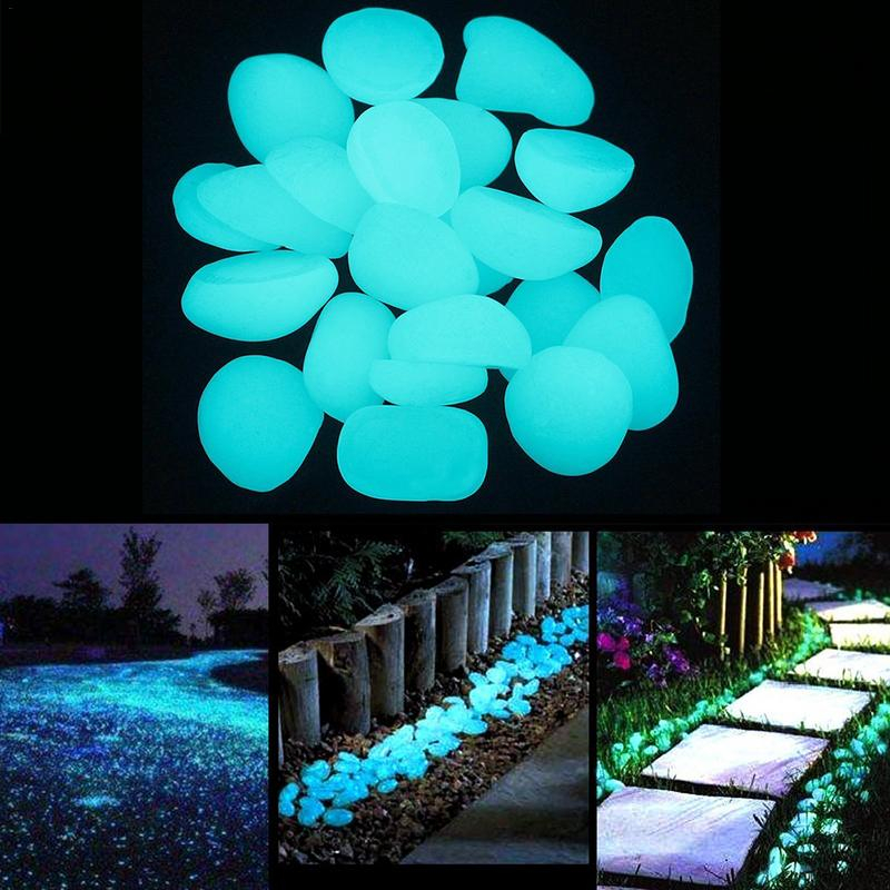 mainimage0200PCS-100PCS-50PCS-Garden-Luminous-Glowing-Stone-Pebble-Green-Blue-Orange-Purple-Each-Color-Garden-Decoration