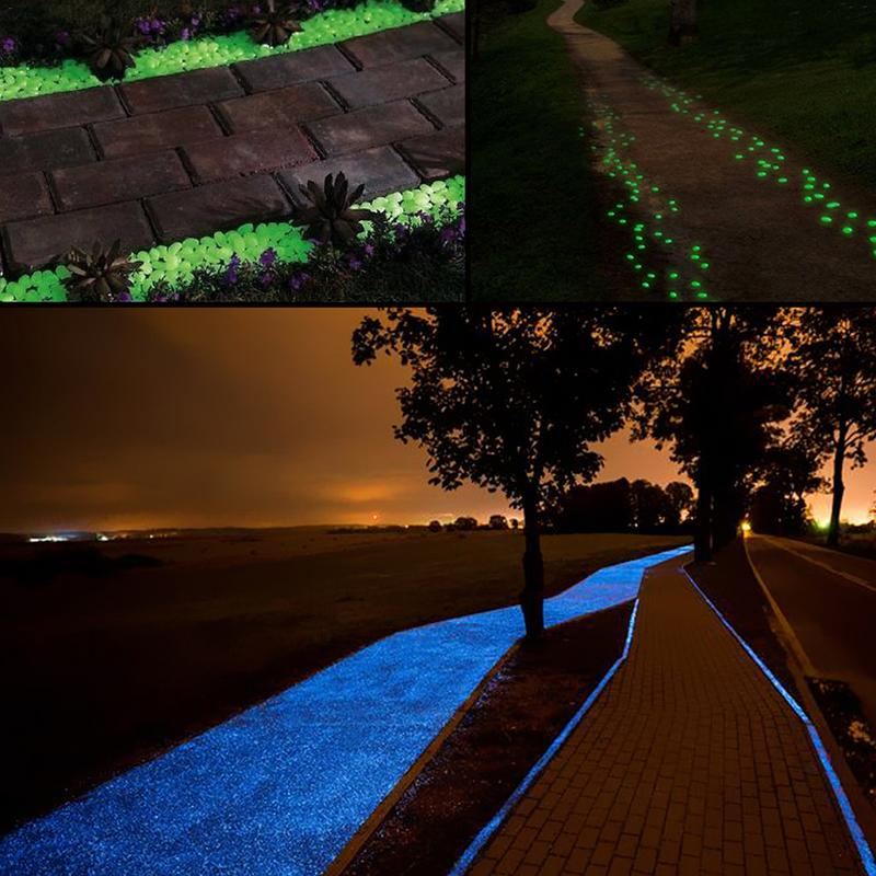 mainimage2200PCS-100PCS-50PCS-Garden-Luminous-Glowing-Stone-Pebble-Green-Blue-Orange-Purple-Each-Color-Garden-Decoration
