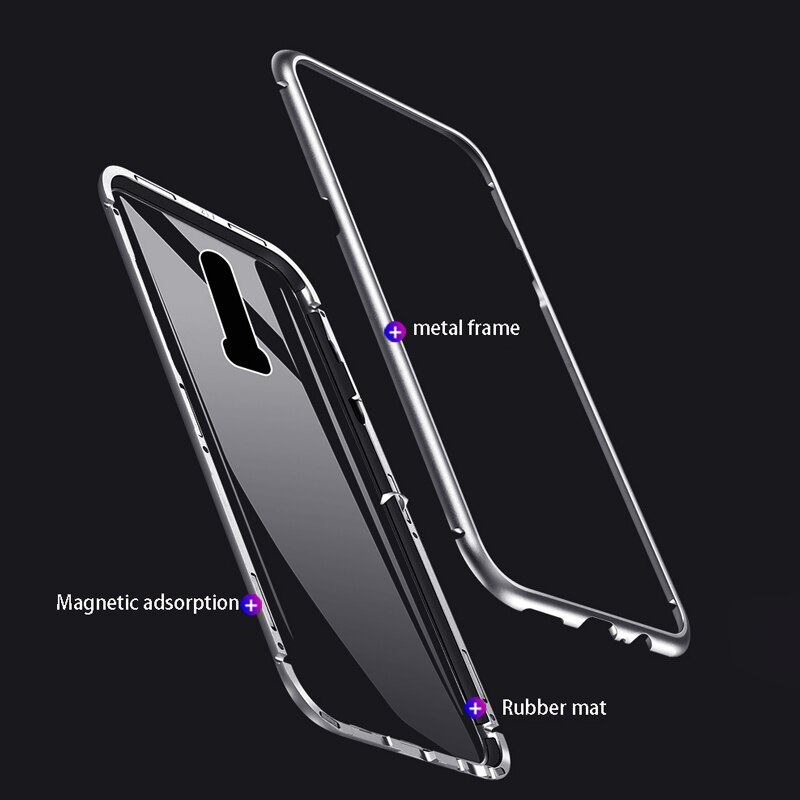 Metal Magnetic Adsorption Glass Case For Oneplus 7T 7 Pro 6 6T 5T One plus Phone Case Magnet Protective Cover Capa Coque