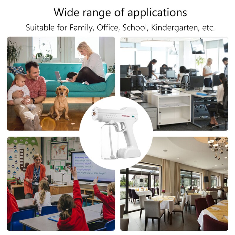 800 ML Wireless Electric Sanitizer Sprayer Disinfects Blue Light Nano Steam Spray Gun Sterilizing Nano Spray Gun For Home Office 800 ML Wireless Electric Sanitizer Sprayer Disinfects Blue Light Nano Steam Spray Gun Sterilizing Nano Spray Gun For Home Office