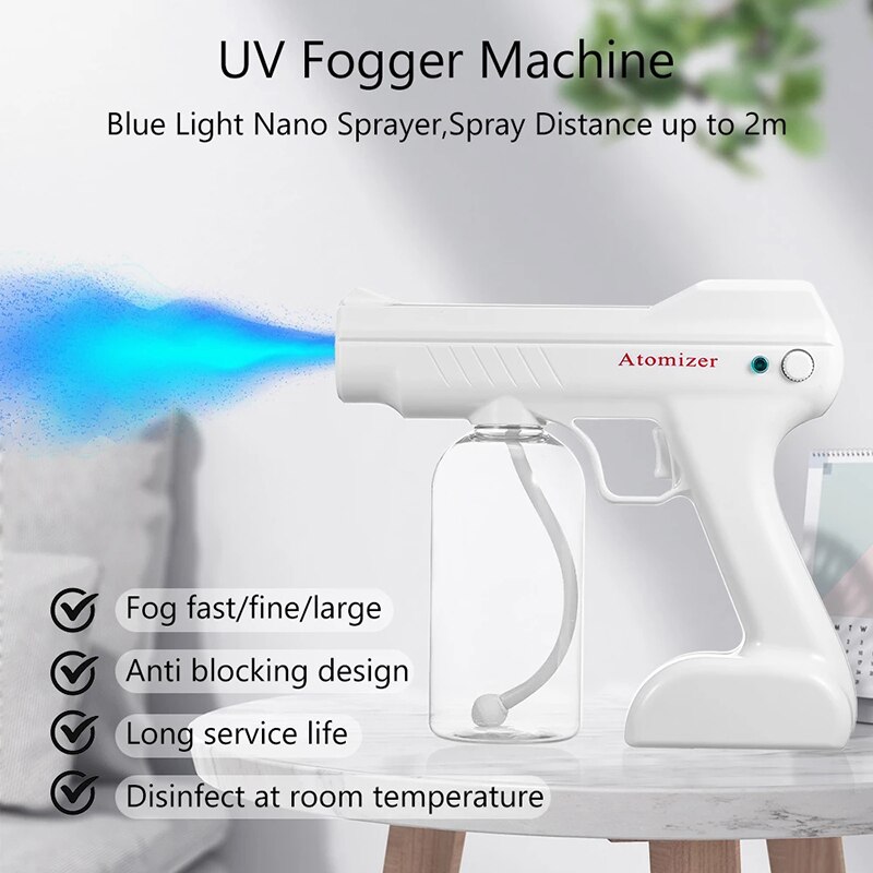 800 ML Wireless Electric Sanitizer Sprayer Disinfects Blue Light Nano Steam Spray Gun Sterilizing Nano Spray Gun For Home Office 800 ML Wireless Electric Sanitizer Sprayer Disinfects Blue Light Nano Steam Spray Gun Sterilizing Nano Spray Gun For Home Office