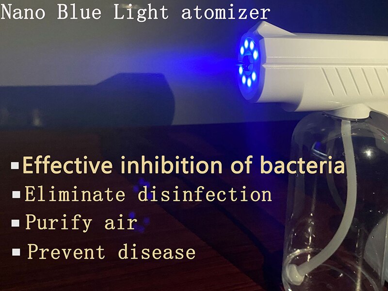 800 ML Wireless Electric Sanitizer Sprayer Disinfects Blue Light Nano Steam Spray Gun Sterilizing Nano Spray Gun For Home Office 800 ML Wireless Electric Sanitizer Sprayer Disinfects Blue Light Nano Steam Spray Gun Sterilizing Nano Spray Gun For Home Office