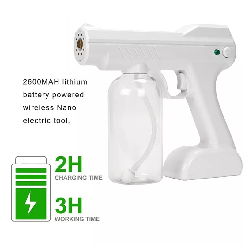 800 ML Wireless Electric Sanitizer Sprayer Disinfects Blue Light Nano Steam Spray Gun Sterilizing Nano Spray Gun For Home Office 800 ML Wireless Electric Sanitizer Sprayer Disinfects Blue Light Nano Steam Spray Gun Sterilizing Nano Spray Gun For Home Office