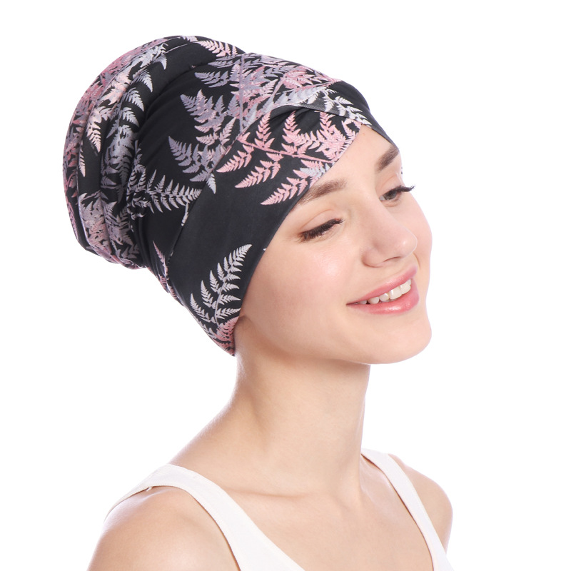 Print Soft Sponge Tail Women Muslimf Hijab Hats Underscarf Turban Cap Wrapped Head Muslim Hijab Scarf Hat Headwrap Scarf