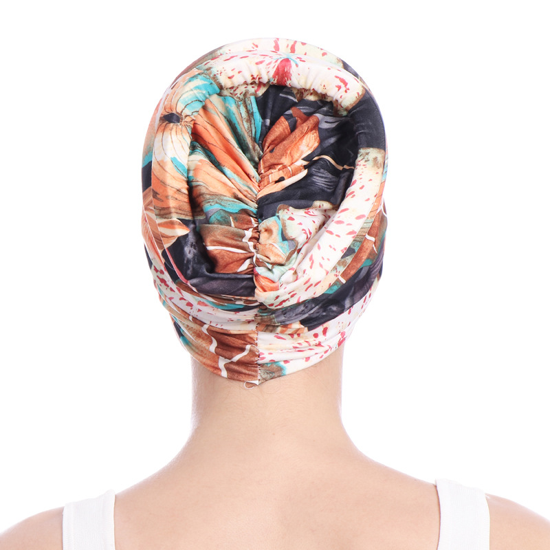 Print Soft Sponge Tail Women Muslimf Hijab Hats Underscarf Turban Cap Wrapped Head Muslim Hijab Scarf Hat Headwrap Scarf