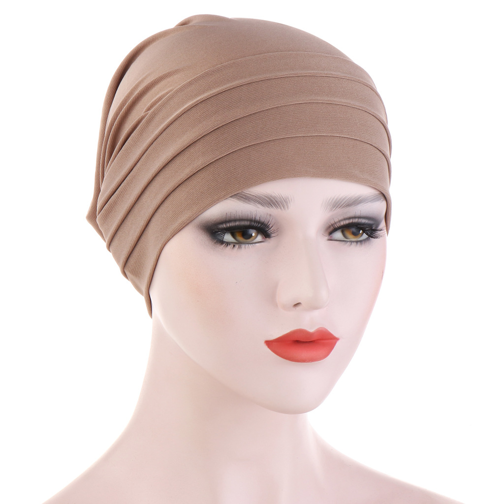 New Muslim Women Cross Silk Sleep Chemo Hat Beanie Turban Hat Scarf Cancer Chemo Beanie Cap Hijab Headwear Head Wrap Hair Access