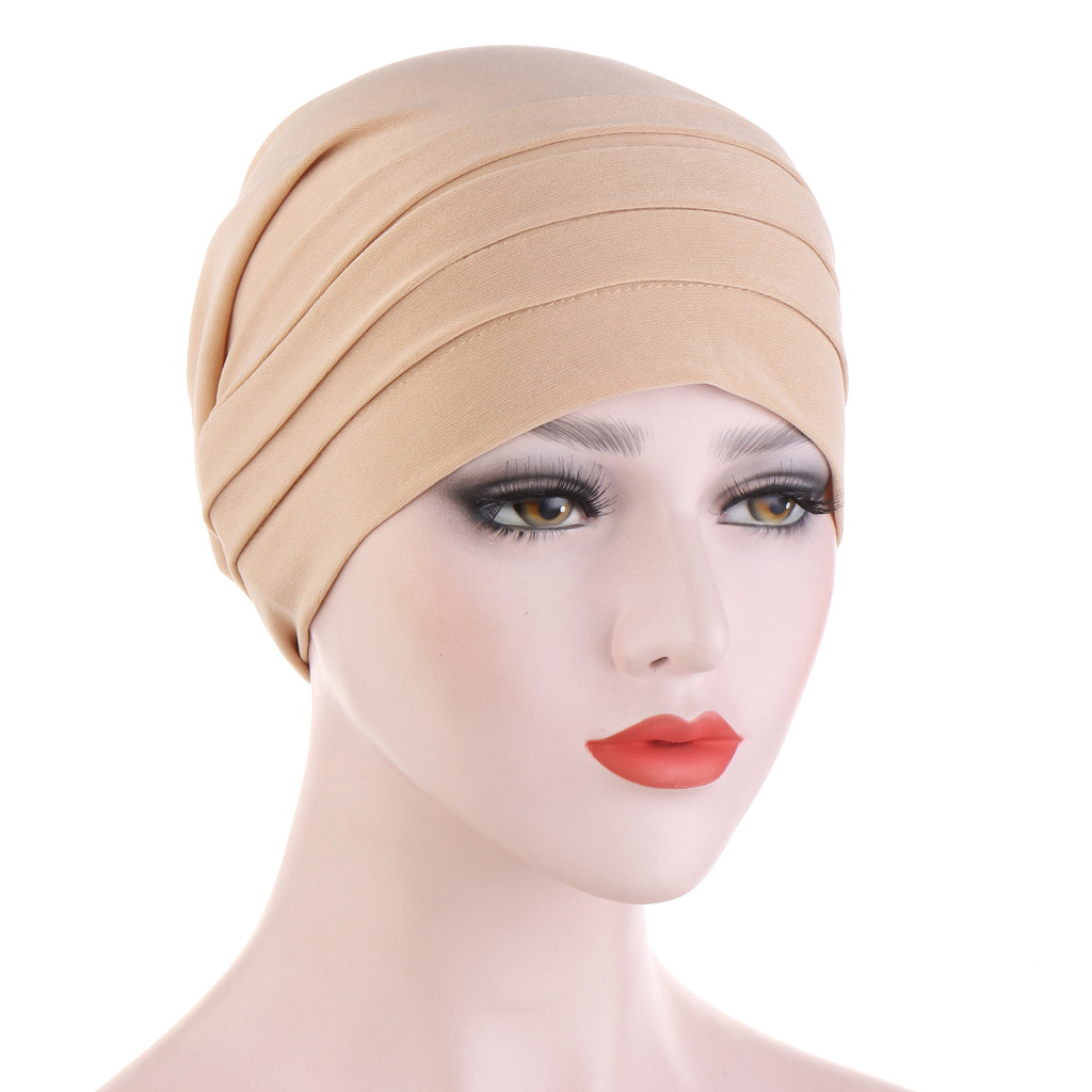 New Muslim Women Cross Silk Sleep Chemo Hat Beanie Turban Hat Scarf Cancer Chemo Beanie Cap Hijab Headwear Head Wrap Hair Access