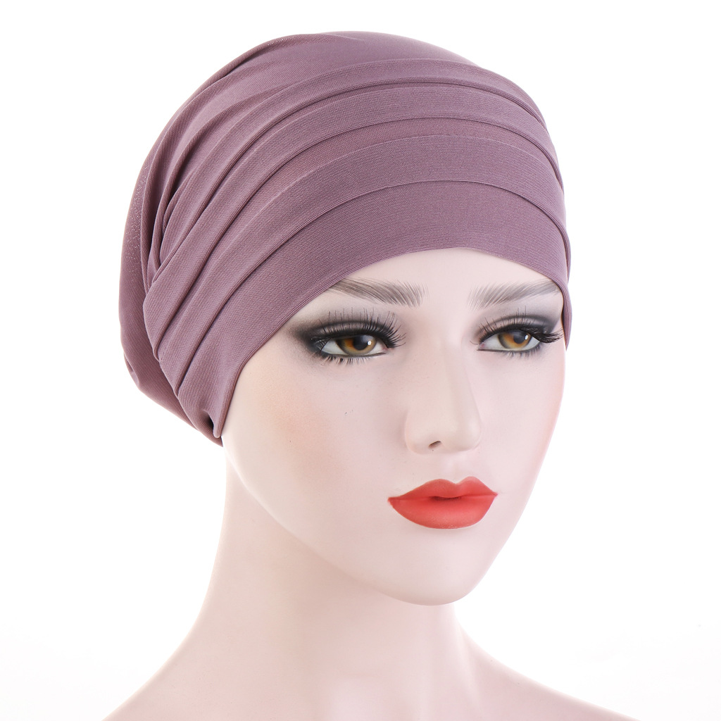 New Muslim Women Cross Silk Sleep Chemo Hat Beanie Turban Hat Scarf Cancer Chemo Beanie Cap Hijab Headwear Head Wrap Hair Access