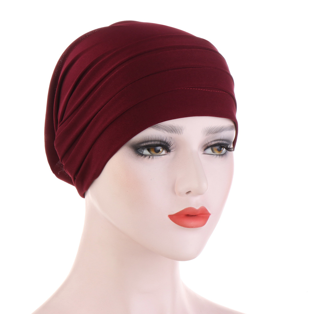 New Muslim Women Cross Silk Sleep Chemo Hat Beanie Turban Hat Scarf Cancer Chemo Beanie Cap Hijab Headwear Head Wrap Hair Access