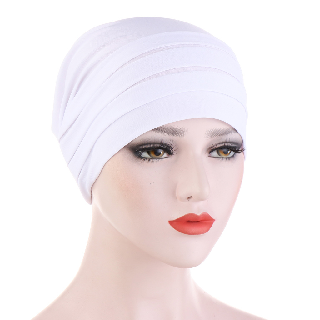 New Muslim Women Cross Silk Sleep Chemo Hat Beanie Turban Hat Scarf Cancer Chemo Beanie Cap Hijab Headwear Head Wrap Hair Access