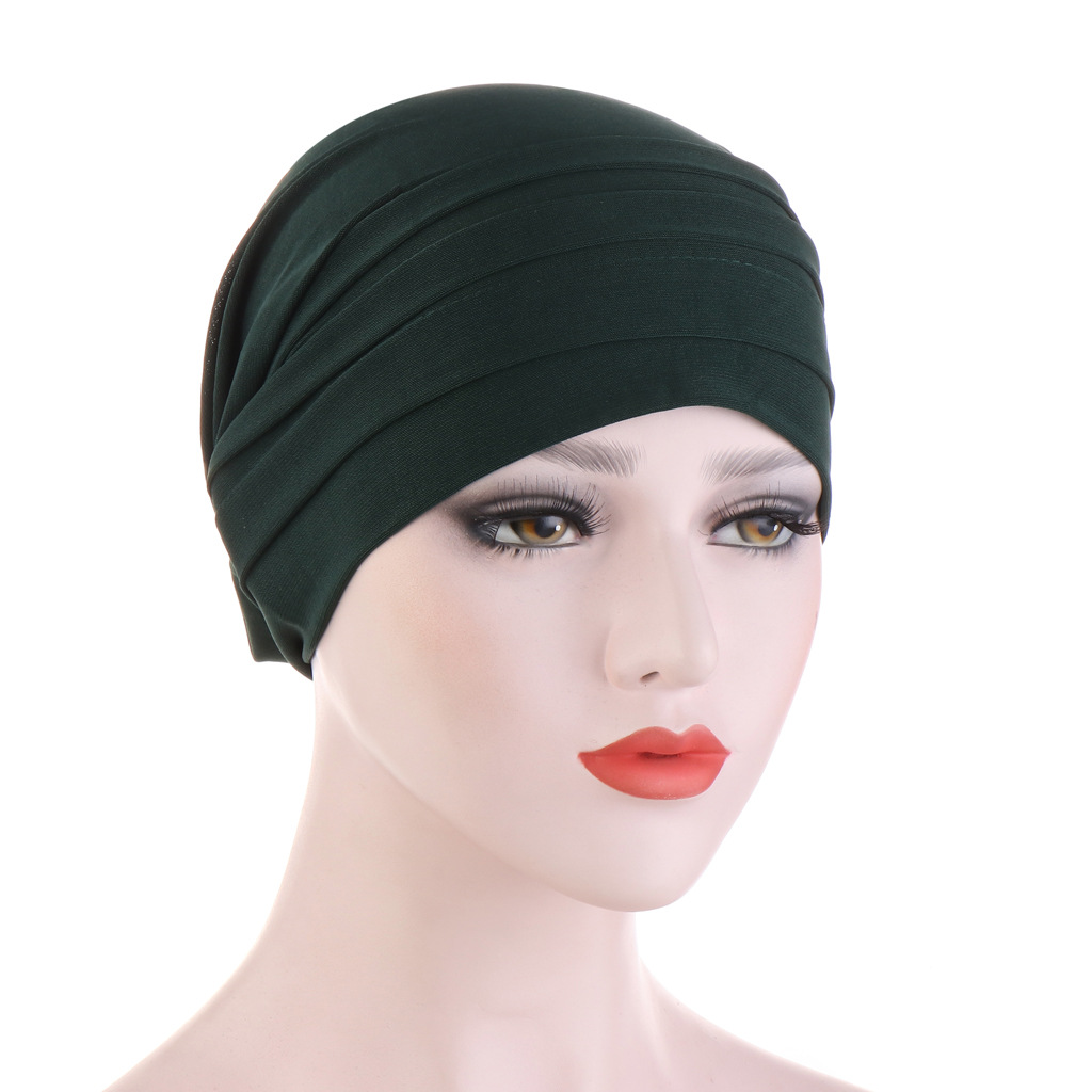 New Muslim Women Cross Silk Sleep Chemo Hat Beanie Turban Hat Scarf Cancer Chemo Beanie Cap Hijab Headwear Head Wrap Hair Access