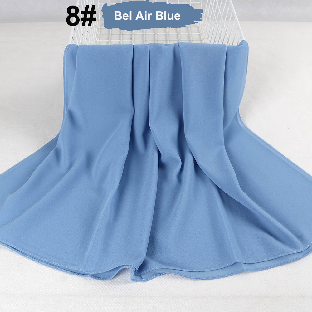 good stitching stitch plain high quality premium heavy Chiffon hijab scarf Malaysian Women's scarves hijabs long shawl shawls