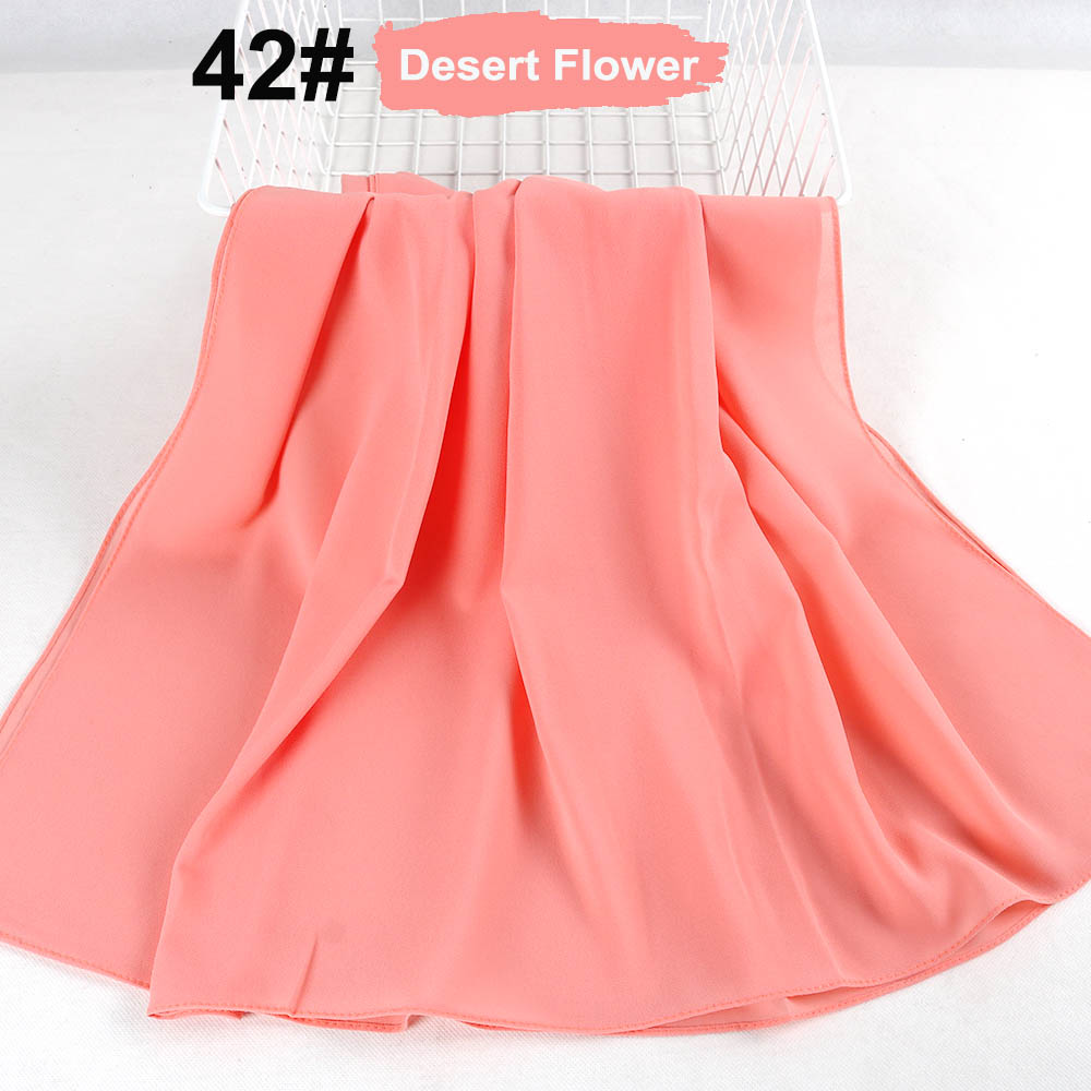 good stitching stitch plain high quality premium heavy Chiffon hijab scarf Malaysian Women's scarves hijabs long shawl shawls