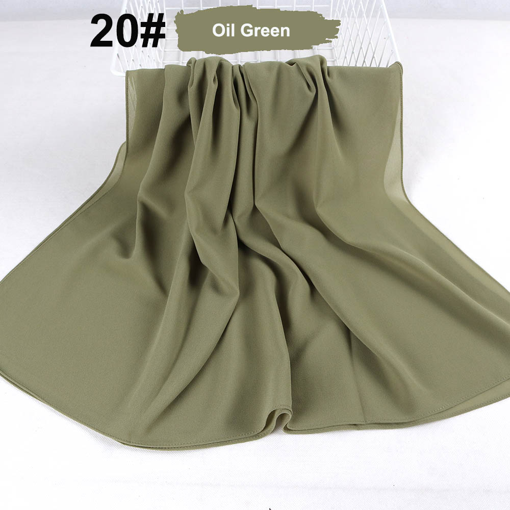 good stitching stitch plain high quality premium heavy Chiffon hijab scarf Malaysian Women's scarves hijabs long shawl shawls
