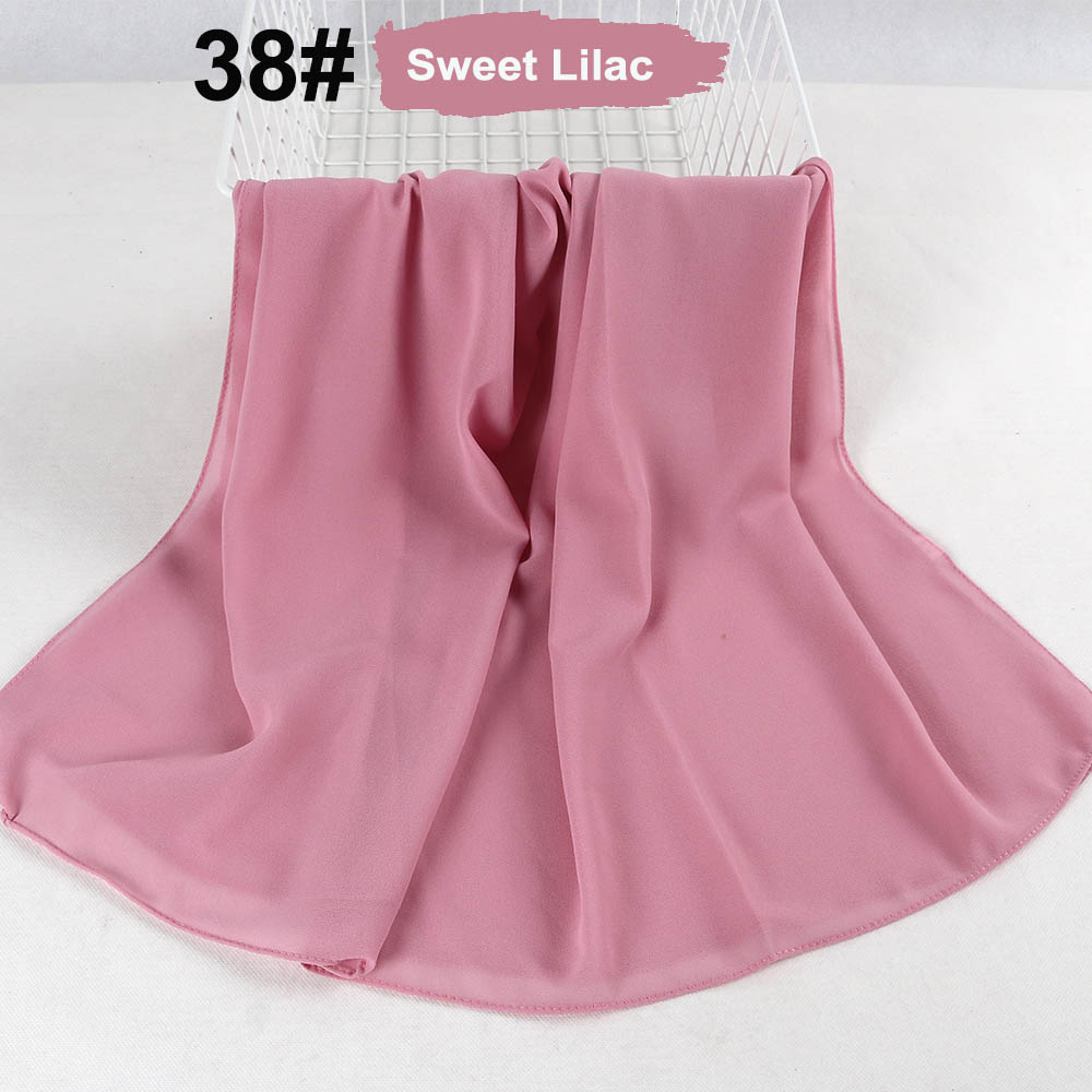 good stitching stitch plain high quality premium heavy Chiffon hijab scarf Malaysian Women's scarves hijabs long shawl shawls