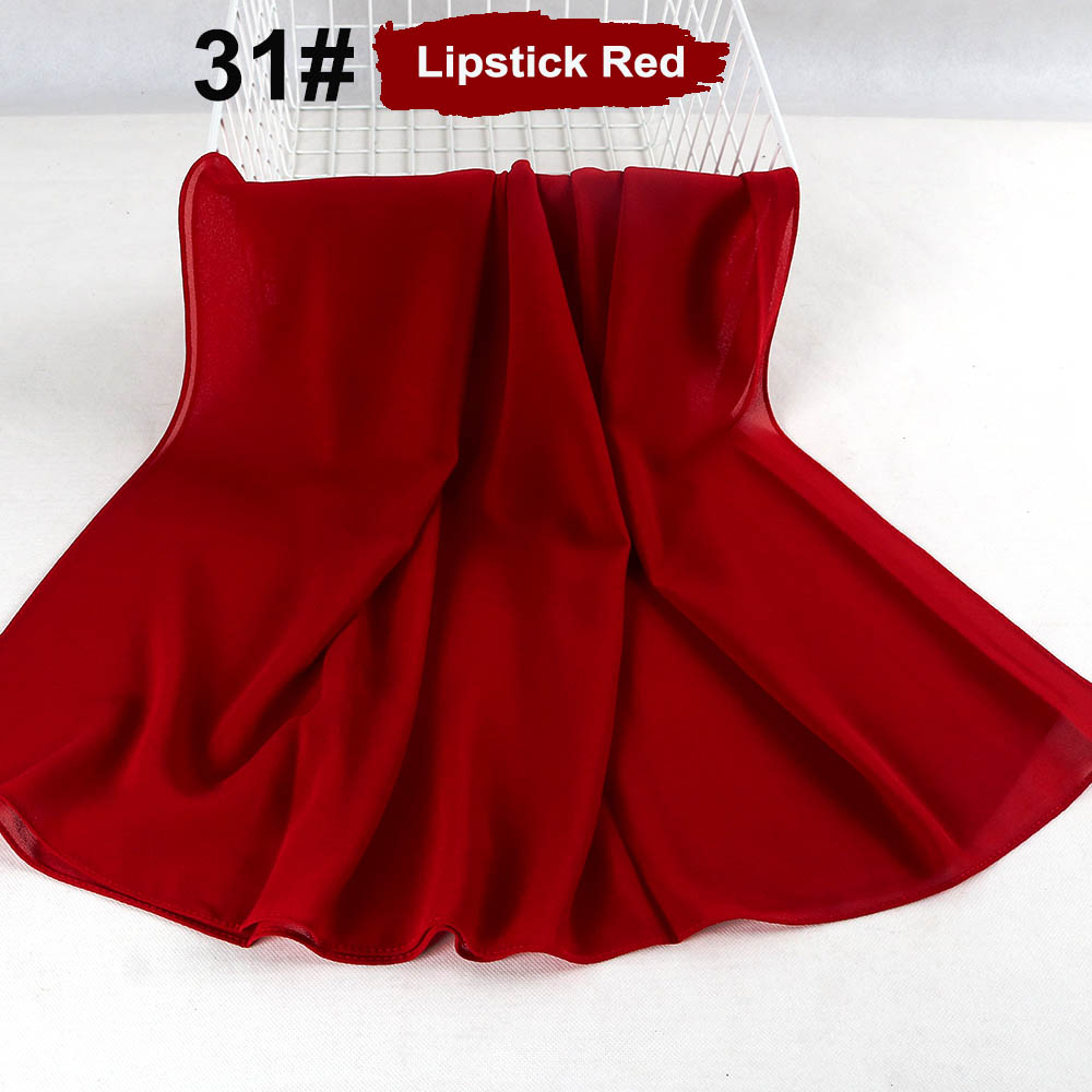 good stitching stitch plain high quality premium heavy Chiffon hijab scarf Malaysian Women's scarves hijabs long shawl shawls