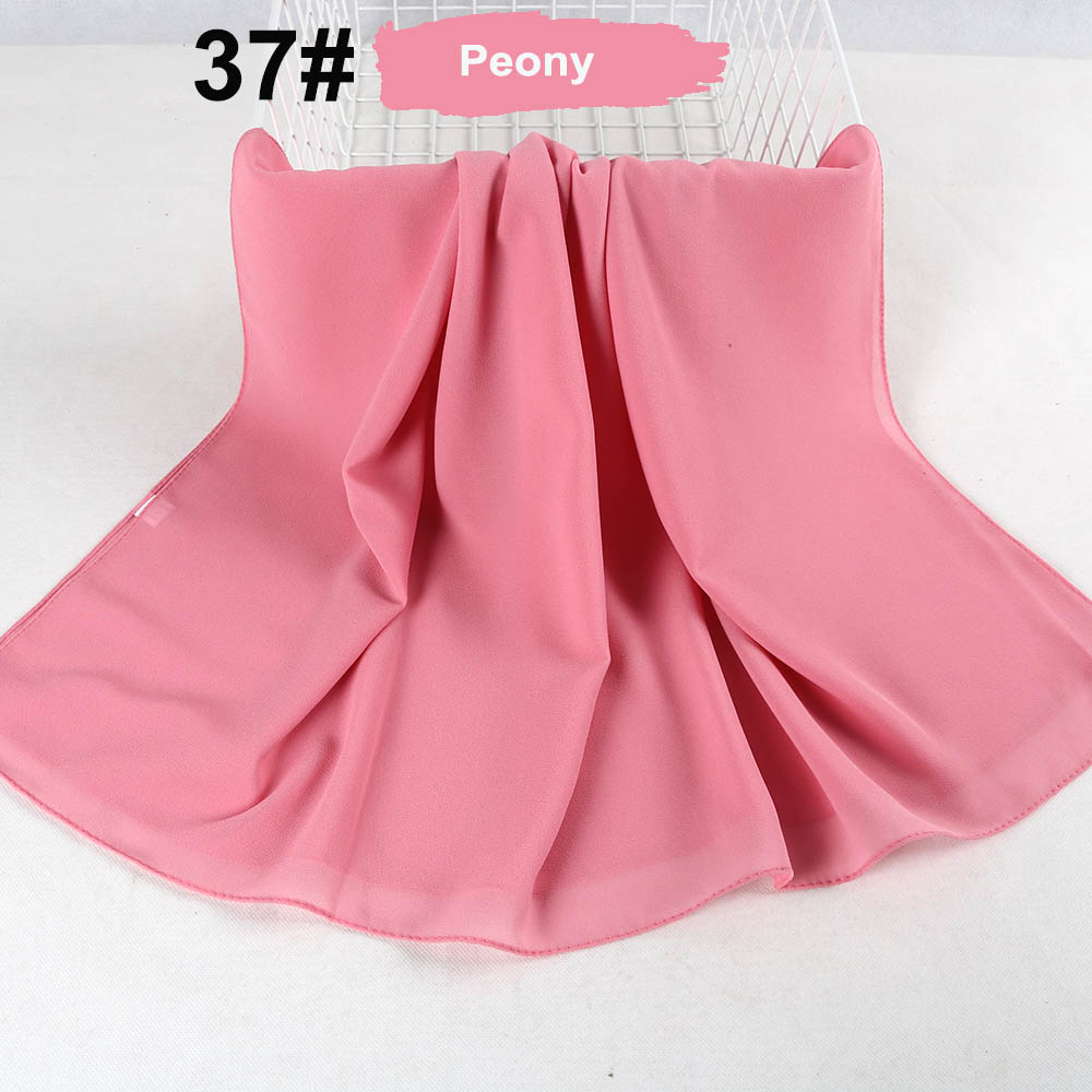 good stitching stitch plain high quality premium heavy Chiffon hijab scarf Malaysian Women's scarves hijabs long shawl shawls