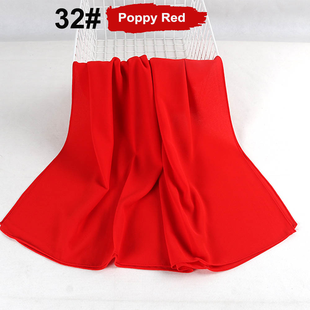 good stitching stitch plain high quality premium heavy Chiffon hijab scarf Malaysian Women's scarves hijabs long shawl shawls