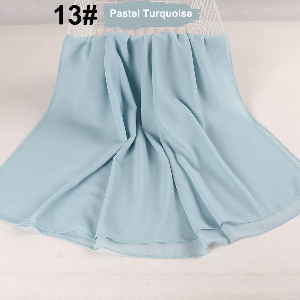 good stitching stitch plain high quality premium heavy Chiffon hijab scarf Malaysian Women's scarves hijabs long shawl shawls