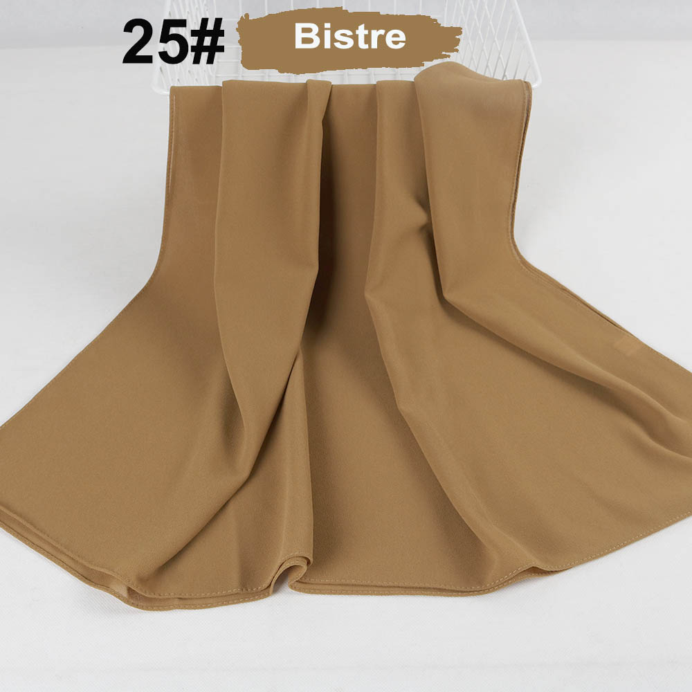 good stitching stitch plain high quality premium heavy Chiffon hijab scarf Malaysian Women's scarves hijabs long shawl shawls