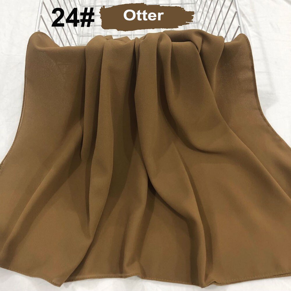 good stitching stitch plain high quality premium heavy Chiffon hijab scarf Malaysian Women's scarves hijabs long shawl shawls