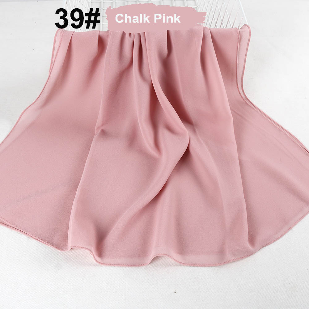 good stitching stitch plain high quality premium heavy Chiffon hijab scarf Malaysian Women's scarves hijabs long shawl shawls