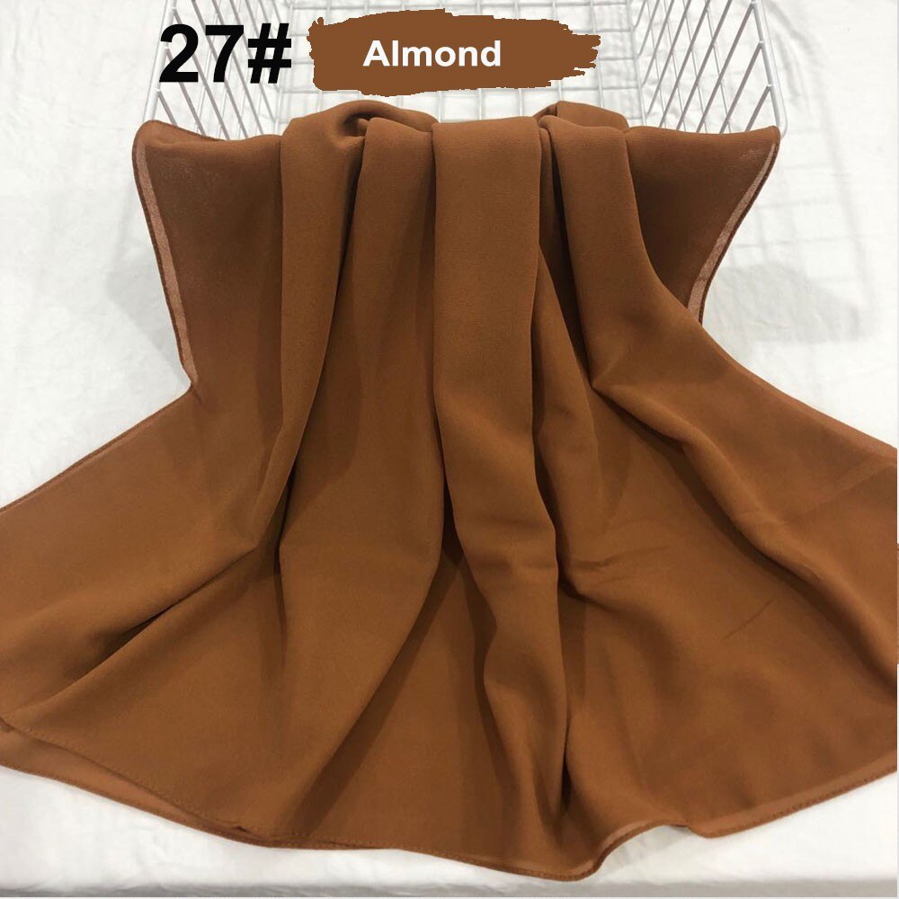 good stitching stitch plain high quality premium heavy Chiffon hijab scarf Malaysian Women's scarves hijabs long shawl shawls