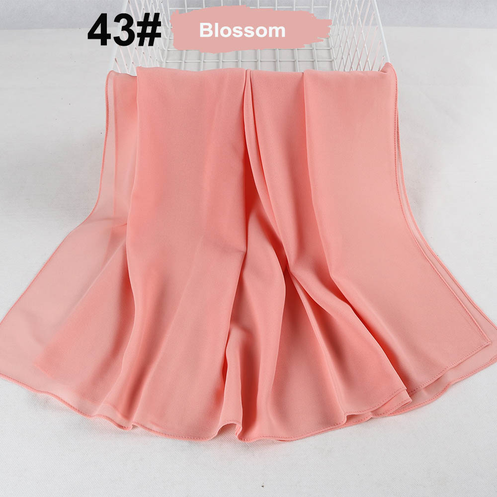 good stitching stitch plain high quality premium heavy Chiffon hijab scarf Malaysian Women's scarves hijabs long shawl shawls