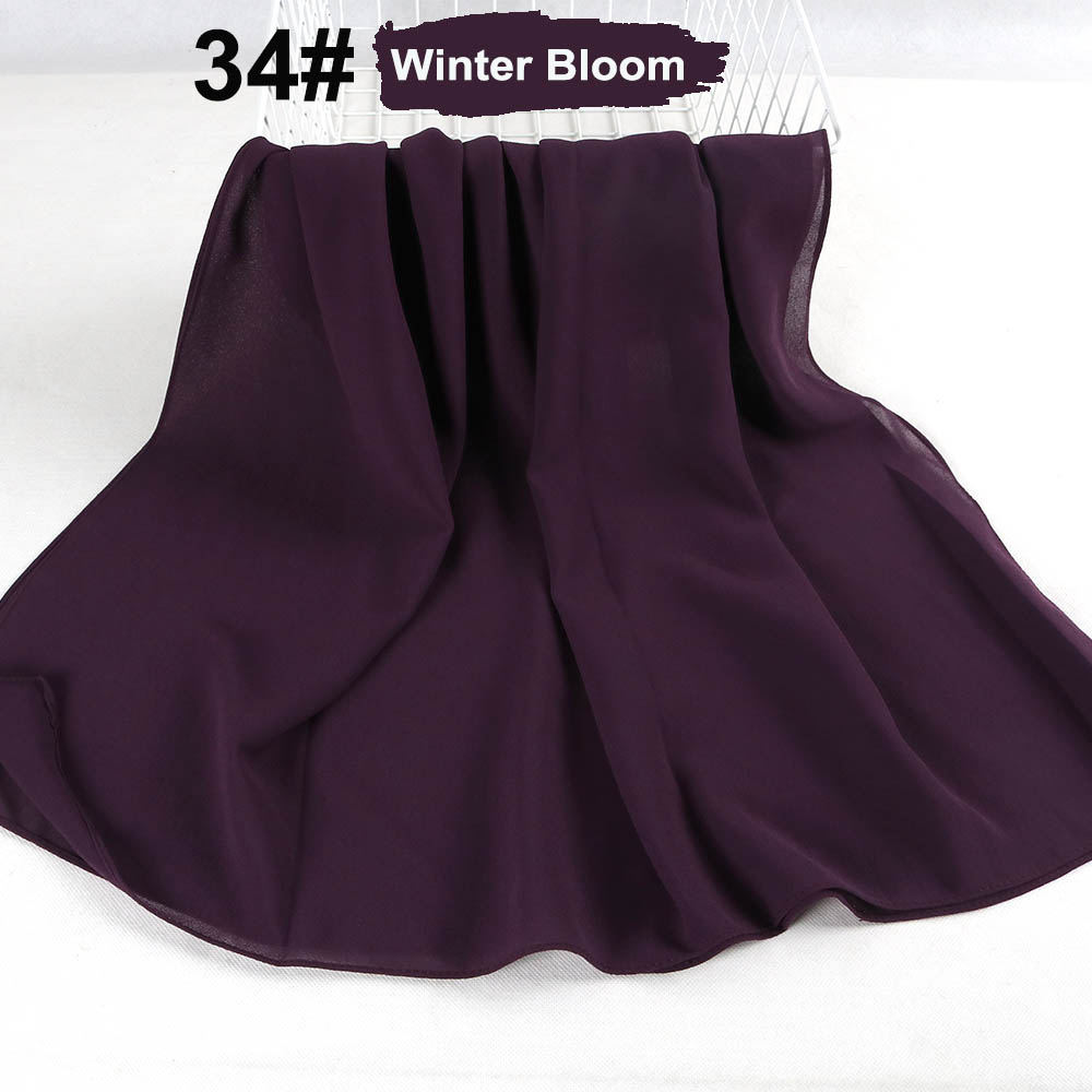 good stitching stitch plain high quality premium heavy Chiffon hijab scarf Malaysian Women's scarves hijabs long shawl shawls