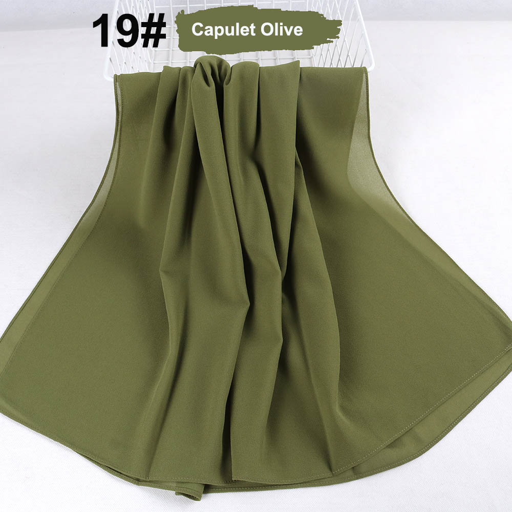 good stitching stitch plain high quality premium heavy Chiffon hijab scarf Malaysian Women's scarves hijabs long shawl shawls