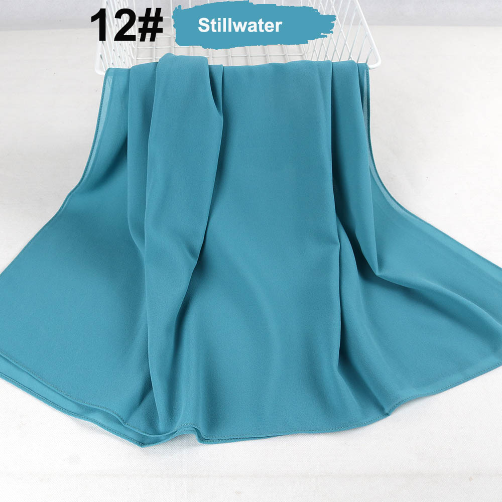 good stitching stitch plain high quality premium heavy Chiffon hijab scarf Malaysian Women's scarves hijabs long shawl shawls