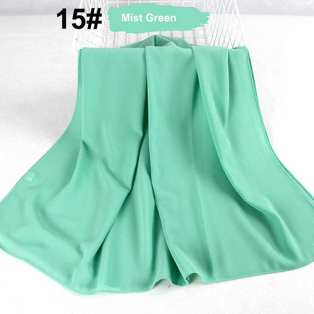 good stitching stitch plain high quality premium heavy Chiffon hijab scarf Malaysian Women's scarves hijabs long shawl shawls