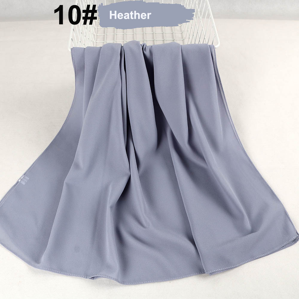 good stitching stitch plain high quality premium heavy Chiffon hijab scarf Malaysian Women's scarves hijabs long shawl shawls