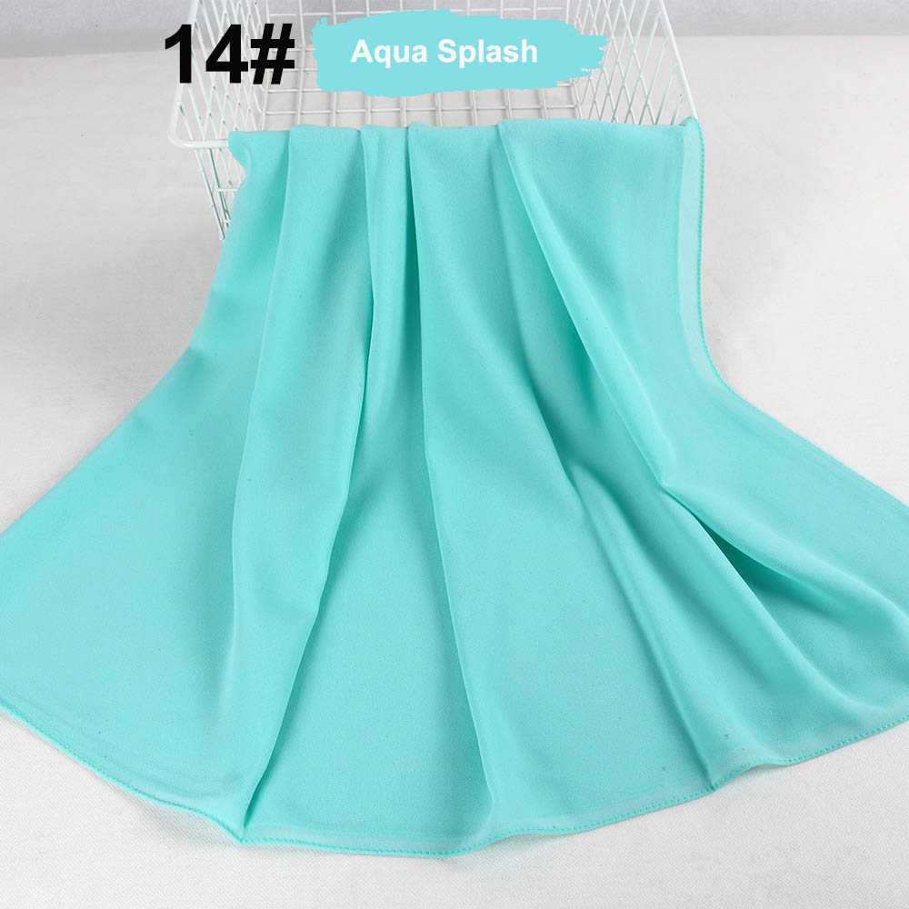 good stitching stitch plain high quality premium heavy Chiffon hijab scarf Malaysian Women's scarves hijabs long shawl shawls