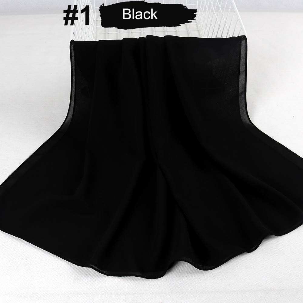 good stitching stitch plain high quality premium heavy Chiffon hijab scarf Malaysian Women's scarves hijabs long shawl shawls