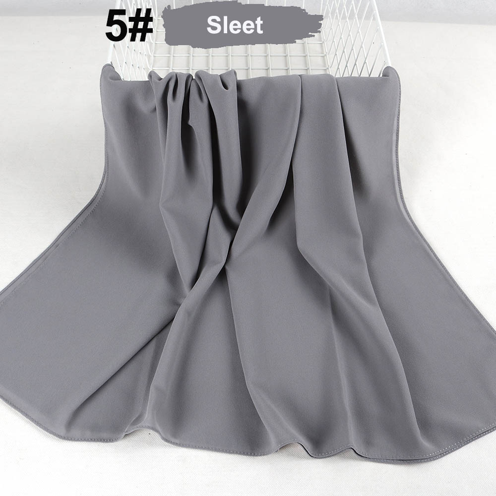 good stitching stitch plain high quality premium heavy Chiffon hijab scarf Malaysian Women's scarves hijabs long shawl shawls