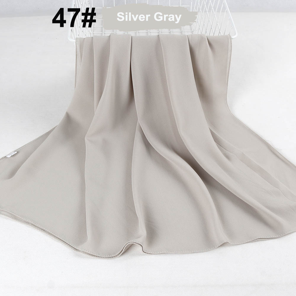 good stitching stitch plain high quality premium heavy Chiffon hijab scarf Malaysian Women's scarves hijabs long shawl shawls