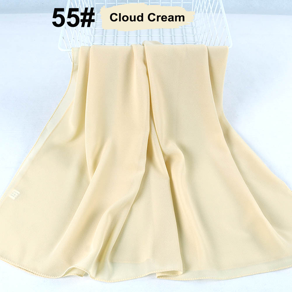 good stitching stitch plain high quality premium heavy Chiffon hijab scarf Malaysian Women's scarves hijabs long shawl shawls