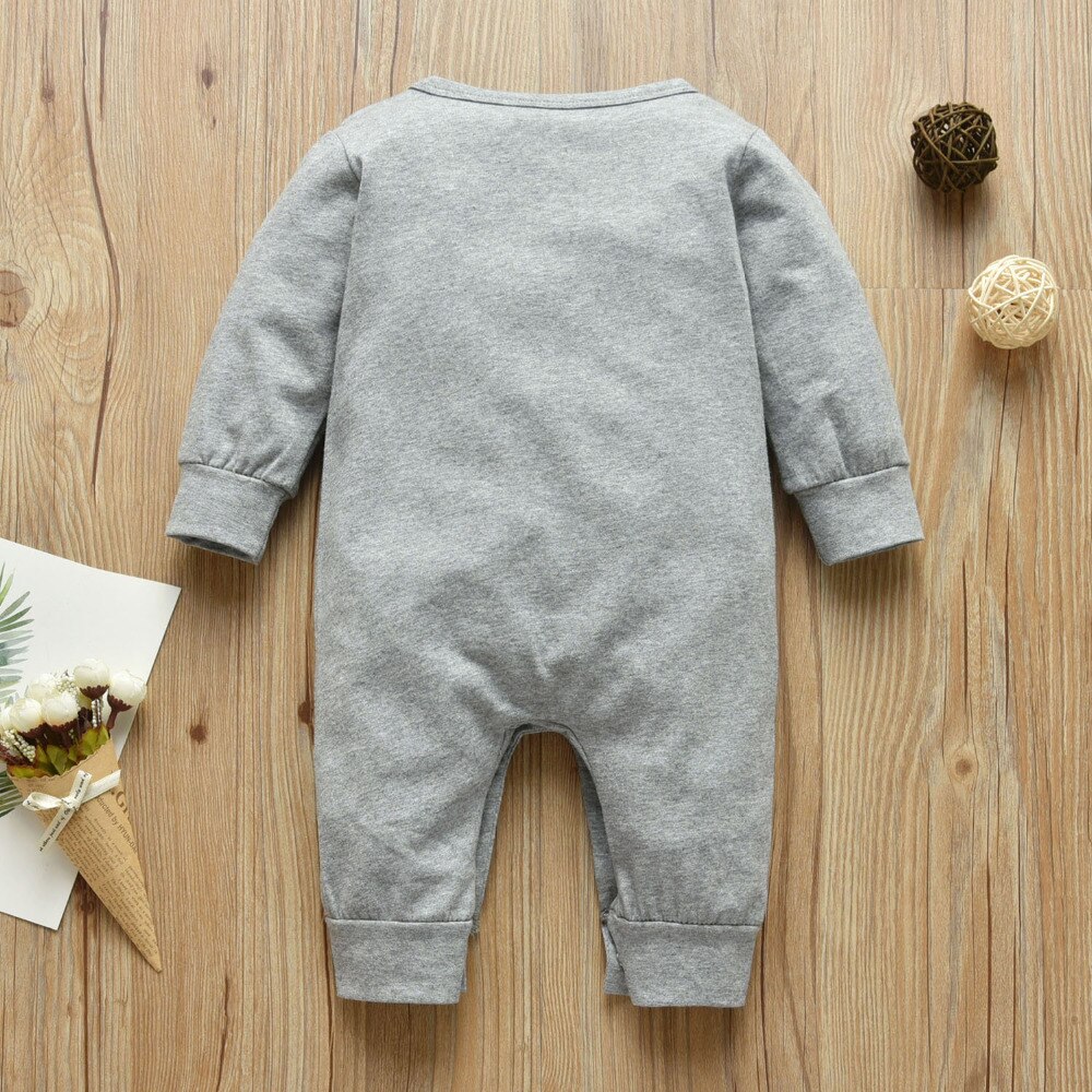 Baby Boys Girls Romper Cotton Long Sleeve Letter Mom Plus Dad Equal Me Jumpsuit Infant Clothing Autumn Newborn Baby Clothes