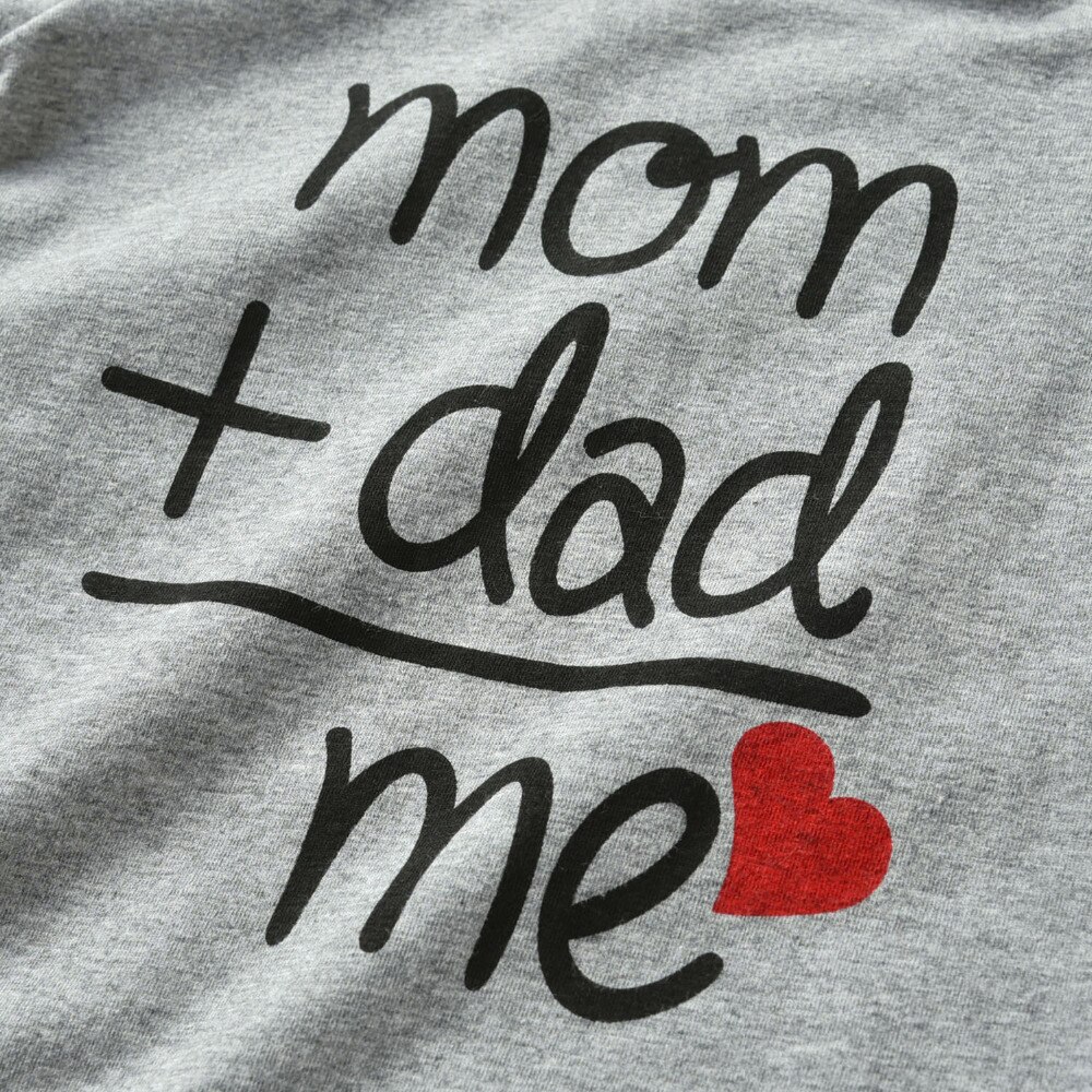 Baby Boys Girls Romper Cotton Long Sleeve Letter Mom Plus Dad Equal Me Jumpsuit Infant Clothing Autumn Newborn Baby Clothes