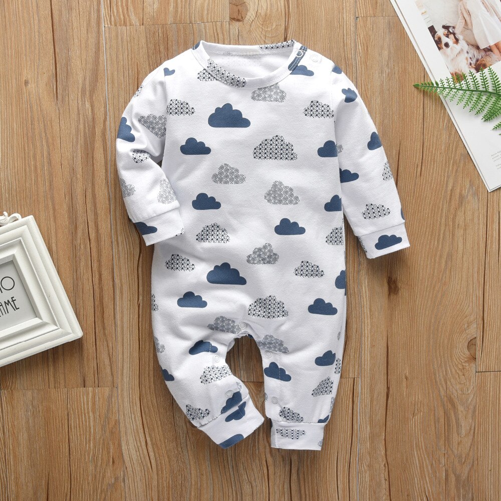 Newborn Baby Boys Girls Romper Infant Clothes Cute Clouds Printed Long Sleeve jumpsuit Toddler Baby Clothing Pajamas