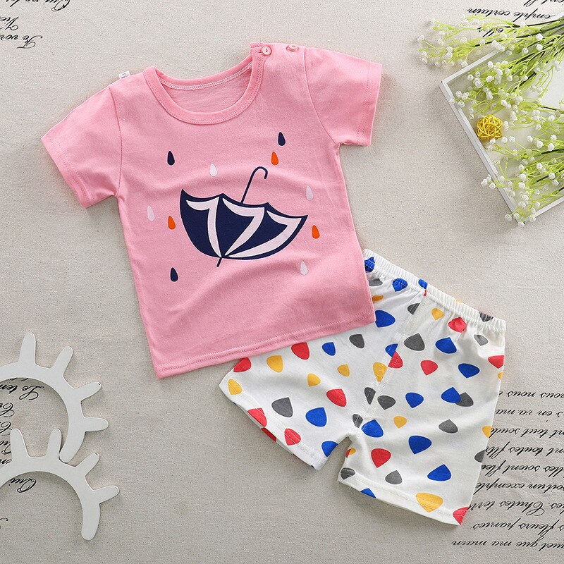 2018 Summer Girls Clothing sets Children's clothing Girl Short sleeve T-shirt + Pant Fashion Style New Arrival Kids clothes