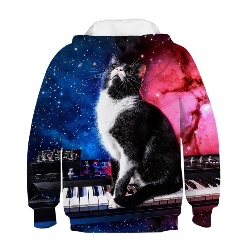 New 3D Cute Cat Hoodie For Teens Girls Kids Sweatshirt Children's Clothing Pullovers Outwear Autumn Tops Costume Long Sleeve
