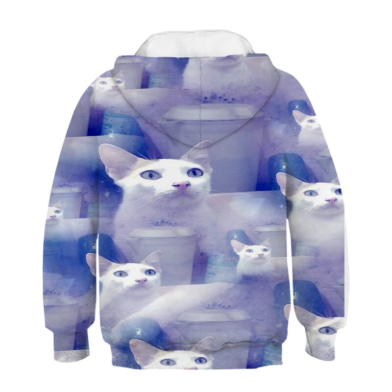 New 3D Cute Cat Hoodie For Teens Girls Kids Sweatshirt Children's Clothing Pullovers Outwear Autumn Tops Costume Long Sleeve