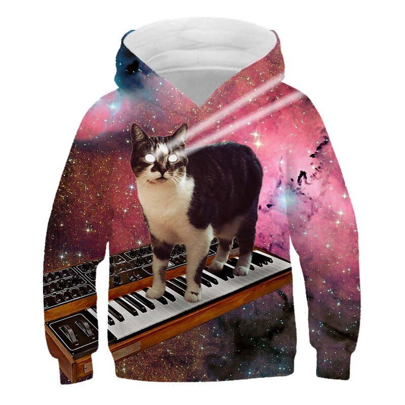New 3D Cute Cat Hoodie For Teens Girls Kids Sweatshirt Children's Clothing Pullovers Outwear Autumn Tops Costume Long Sleeve