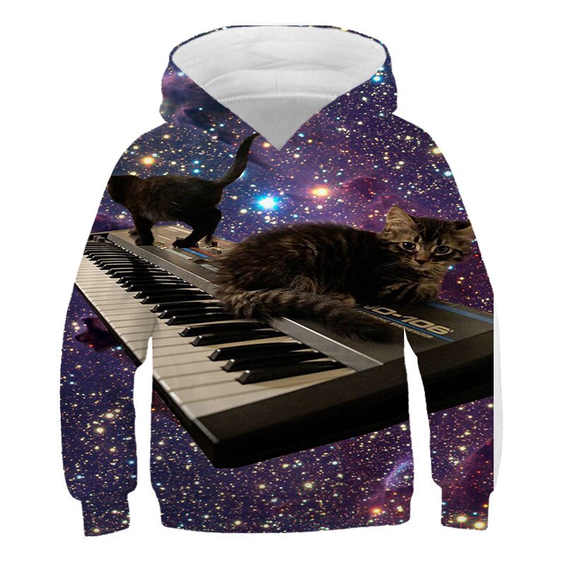 New 3D Cute Cat Hoodie For Teens Girls Kids Sweatshirt Children's Clothing Pullovers Outwear Autumn Tops Costume Long Sleeve
